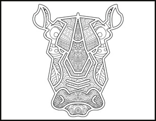 animal face coloring page, face outline, animal mouth coloring