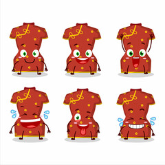 Cartoon character of red clothing of chinese woman with smile expression