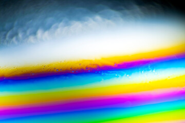 Detail of intense colors in micro universe, play of light and forms in study.