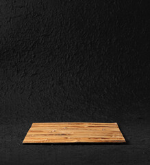 wooden podium for product display on paper background
