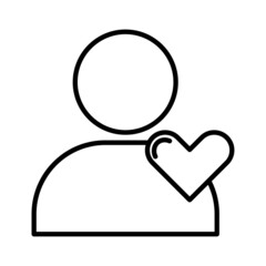 Human heart icon. Vector illustration. stock image. 