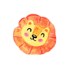 Cute cartoon watercolor lion