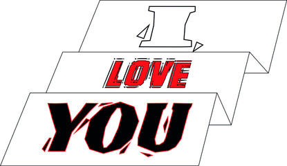 Folded sheet of paper with words 