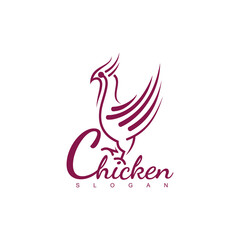 Abstract Chicken logo with line style design luxury, simple icons