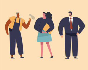 three business persons characters