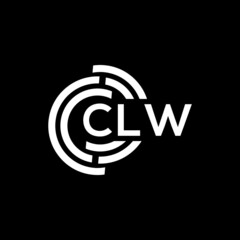 CLW letter logo design on black background. CLW creative initials letter logo concept. CLW letter design.