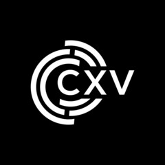 CXV letter logo design on black background. CXV creative initials letter logo concept. CXV letter design.