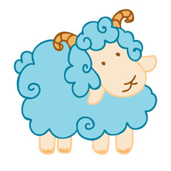 Colorful doodle style vector illustrations of sheep