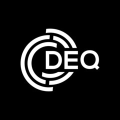Obraz premium DEQ letter logo design on black background. DEQ creative initials letter logo concept. DEQ letter design.