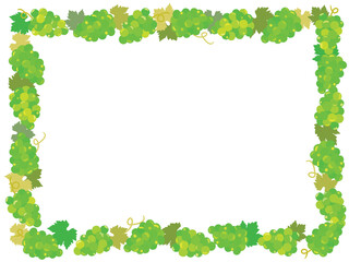 葡萄のフレームイラスト