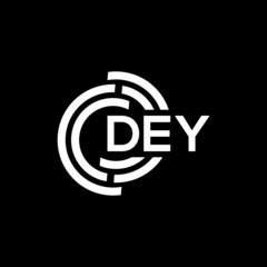 DEY letter logo design on black background. DEY creative initials letter logo concept. DEY letter design.