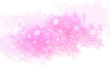 桜とピンクのオイルパステルで描いた抽象的な背景
