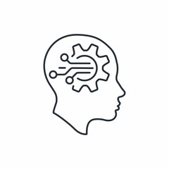 Artificial Intelligence. Smart hardware. Vector linear icon isolated on a white background.