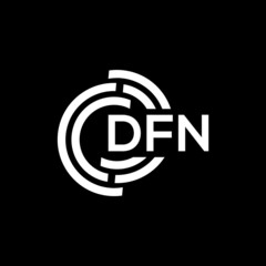 Obraz premium DFN letter logo design on black background. DFN creative initials letter logo concept. DFN letter design.