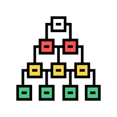 hierarchy diagram color icon vector. hierarchy diagram sign. isolated symbol illustration