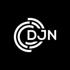 DJN letter logo design on black background. DJN creative initials letter logo concept. DJN letter design.