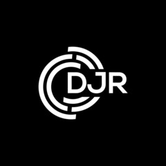 DJR letter logo design on black background. DJR creative initials letter logo concept. DJR letter design.