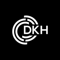 DKH letter logo design on black background. DKH creative initials letter logo concept. DKH letter design.