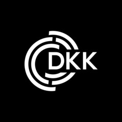 DKK letter logo design on black background. DKK creative initials letter logo concept. DKK letter design.