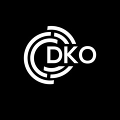 DKO letter logo design on black background. DKO creative initials letter logo concept. DKO letter design.