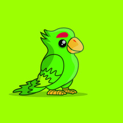 GREEN PARROT ILLUSTRATION FOR VARIOUS TYPES OF USE