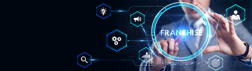 Franchise concept. Business, Technology, Internet and network concept.