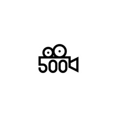 Number 500 film production logo. Can be used for film production logo or related business.