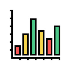 bar graph color icon vector. bar graph sign. isolated symbol illustration