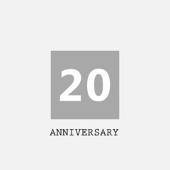 20 Year Anniversary Logo Vector Template Design Illustration elegant