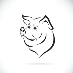 Vector of pig head design on white background. Easy editable layered vector illustration. Farm animals.