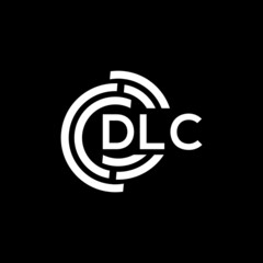 Obraz premium DLC letter logo design on black background. DLC creative initials letter logo concept. DLC letter design.