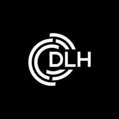 PrintDLH letter logo design on black background. DLH creative initials letter logo concept. DLH letter design.