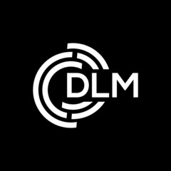 Obraz premium DLM letter logo design on black background. DLM creative initials letter logo concept. DLM letter design.