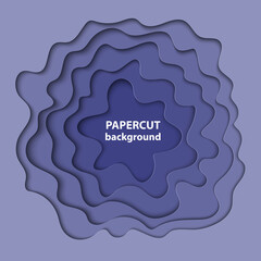 Vector background with violet colorful paper cut shapes. 3D abstract paper art style, design layout for business presentations, flyers, posters, prints, decoration, cards, brochure