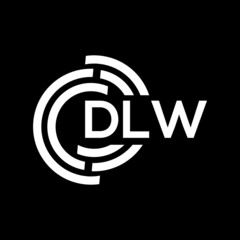 DLW letter logo design on black background. DLW creative initials letter logo concept. DLW letter design.