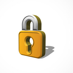 padlock 3d icon render