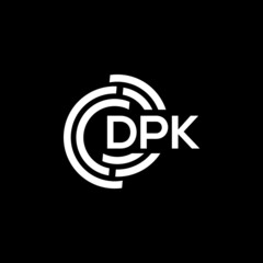 DPK letter logo design on black background. DPK creative initials letter logo concept. DPK letter design.