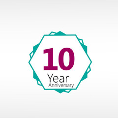10 Year Anniversary Logo Vector Template Design Illustration elegant