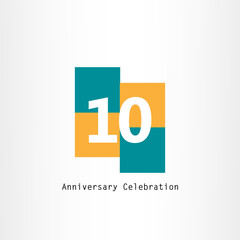 10 Year Anniversary Logo Vector Template Design Illustration elegant