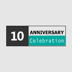 10 Year Anniversary Logo Vector Template Design Illustration elegant