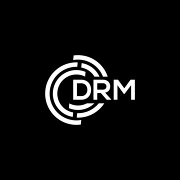 DRM letter logo design on black background. DRM creative initials letter logo concept. DRM letter design.