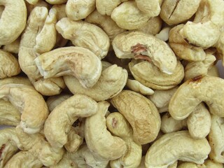 Dried Cashew nut Close-up view 