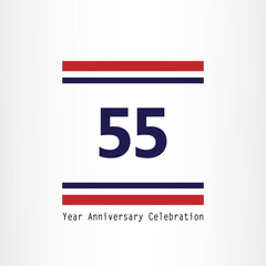 55 Year Anniversary Logo Vector Template Design Illustration elegant