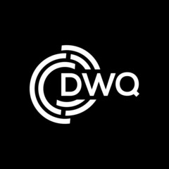 DWQ letter logo design on black background. DWQ creative initials letter logo concept. DWQ letter design.