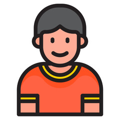 boy avatar color line style icon