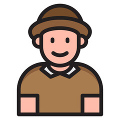 boy avatar color line style icon