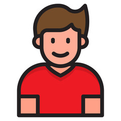 boy avatar color line style icon
