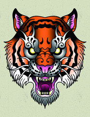 tiger traditional tattoo