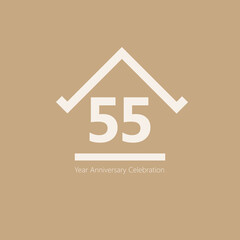 55 Year Anniversary Logo Vector Template Design Illustration elegant