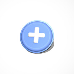 Fototapeta premium plus button 3d icon render
